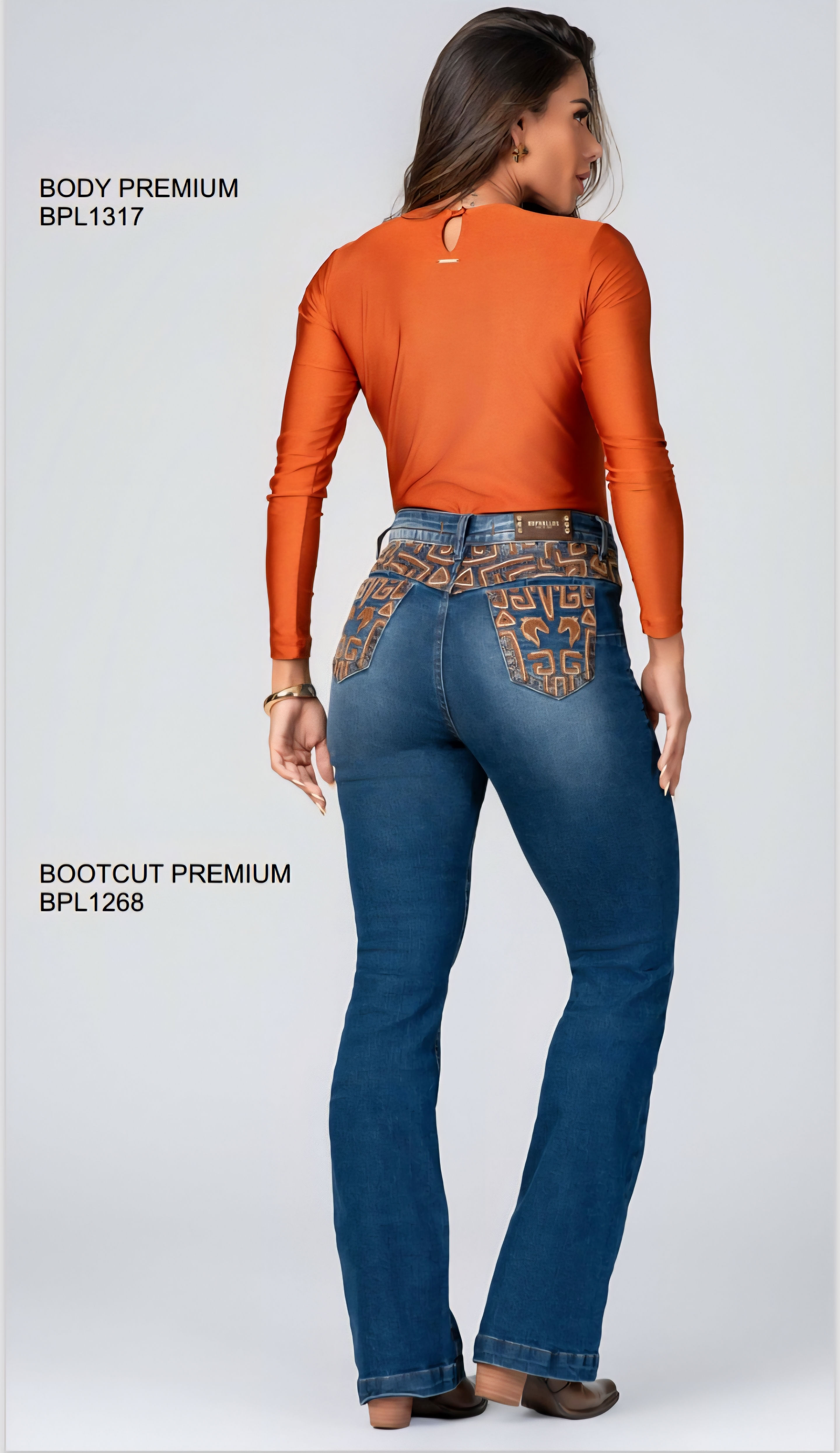 Calça bordada atrás 1268 