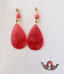 Pendientes de jade teja