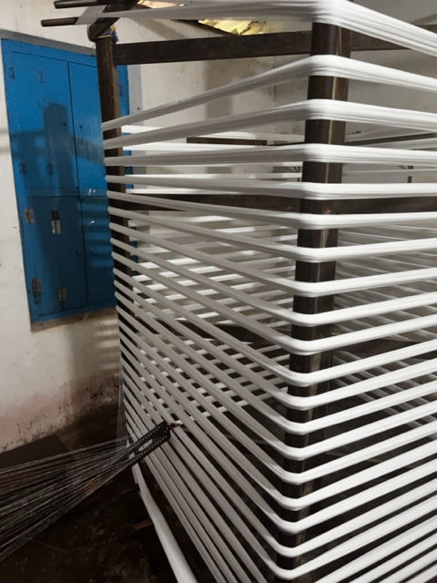 Thumbnail: WHITE. Custom colours and pattern. Handwoven cotton textiles.