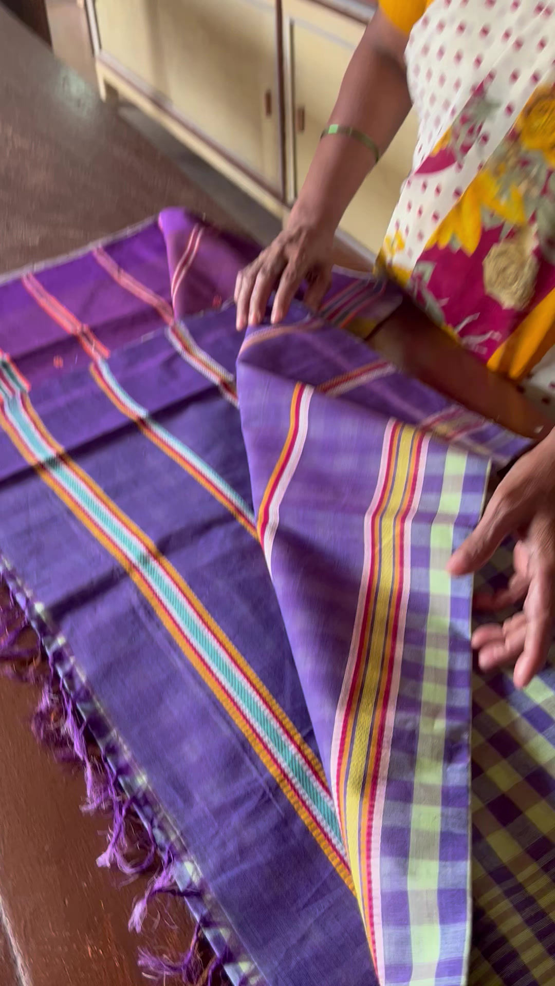 ROYAL PURPLE. Custom colours and pattern. Handwoven cotton textiles.