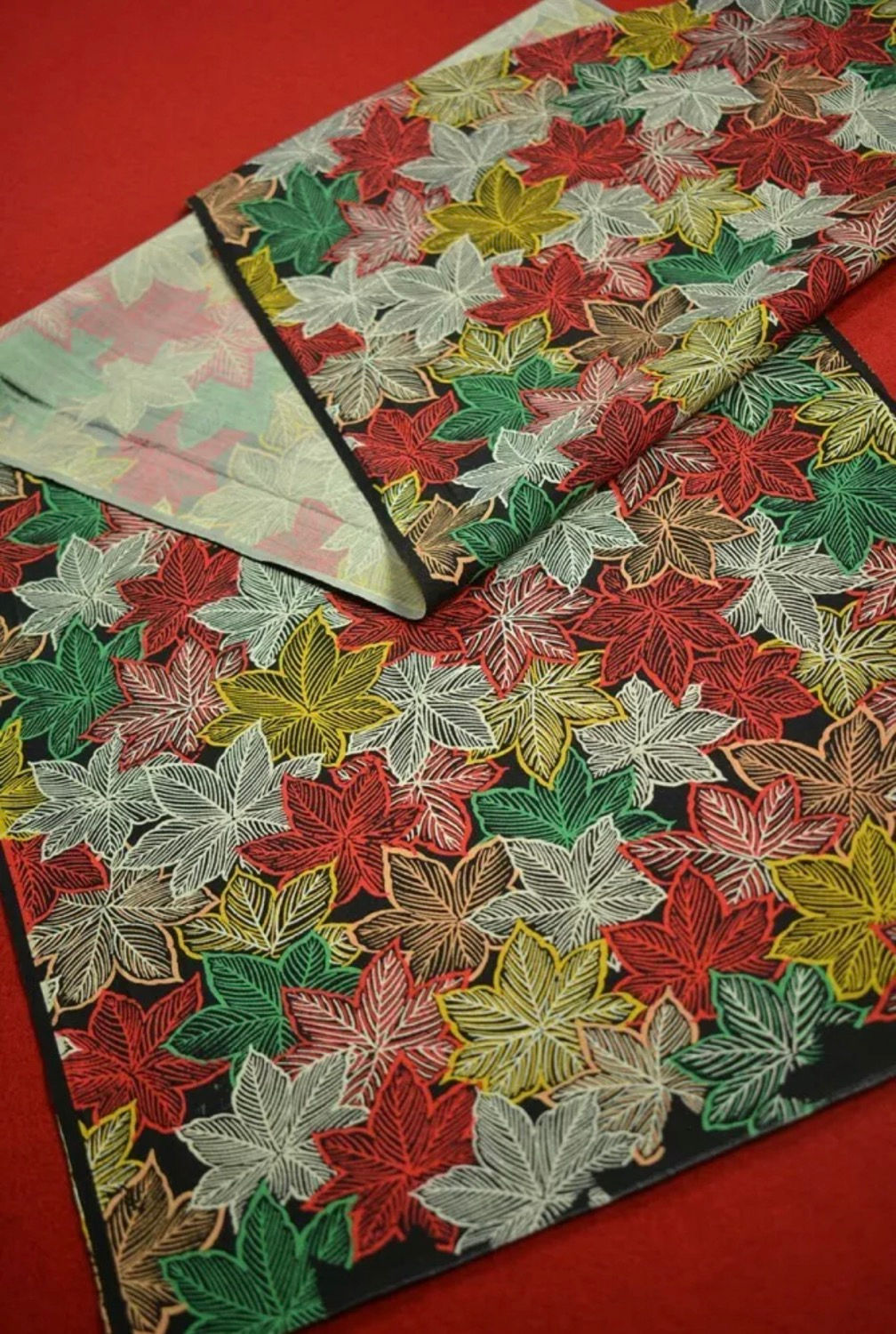 5 Japanese vintage kimono Boro fabric wool - 97x37cm