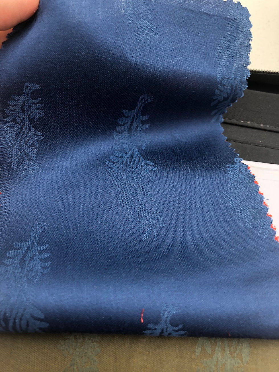 Thumbnail: Modal & Cotton Jacquard P3. SMALL FLORAL.Light Navy