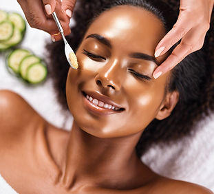 woman with a summer glow getting a facia