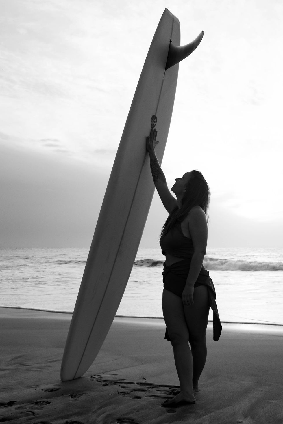 Sunset sunrise surf photography soul embodiment spirit heart photos empowerment woman surfboard sports healing healer