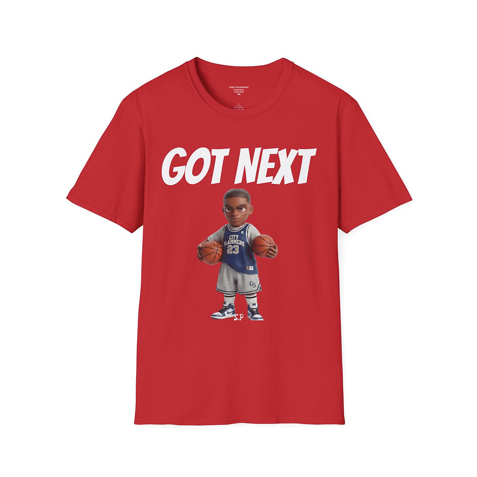 Thumbnail: Got Next Basketball Tee — 'GOT NEXT' Graphic T‑Shirt with Cartoon Baller