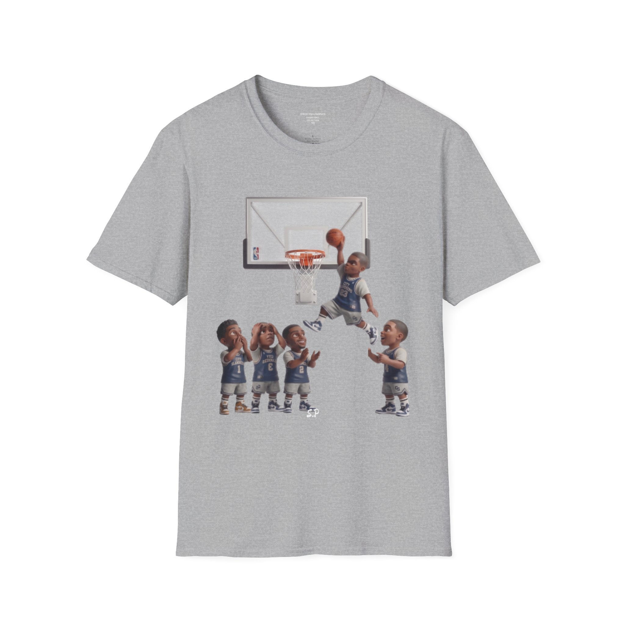 Basketball Kids Graphic T-Shirt — Cute Triple-Player Hoop Design