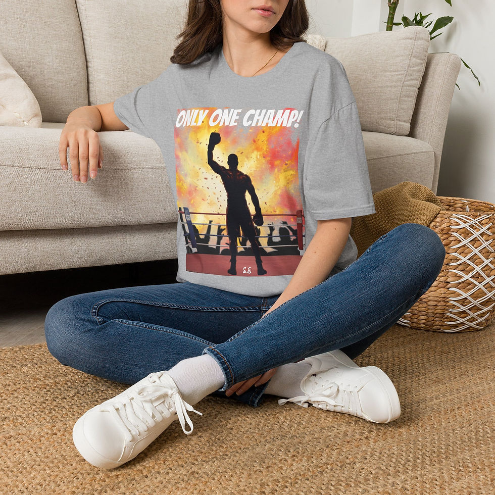 Thumbnail: Boxing Champion T‑Shirt – "Only One Champ!" Victory Graphic Tee