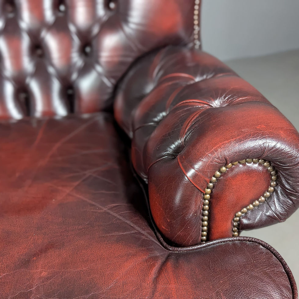 Chesterfield stiliaus odiniai foteliai