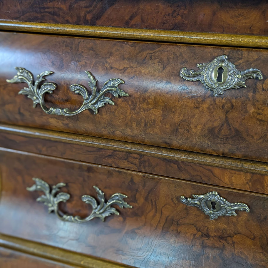 Klasikinė indauja su stikline vitrina ir stalčiais