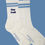Miniaturbild: Crew Socks Off white - Hellblaue Streifen - personalisierbar