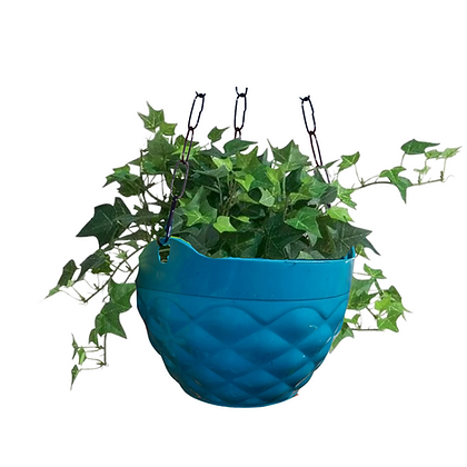 DIAMOND HANGING POT WITH CHAIN - 7.5" SIZE