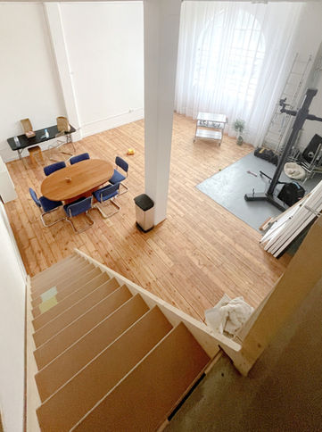 Stairs, Mezzanine, Birds, Eye, View, Studio