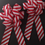 Miniature : Festive Peppermint Stripe Large Bows with Iridescent Glitter – 9" x 19"