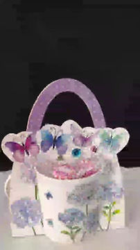 Miniatura: Whimsical Hydrangea Mug Gift Set with Butterflies, Peppermint Candy & Gemstone A