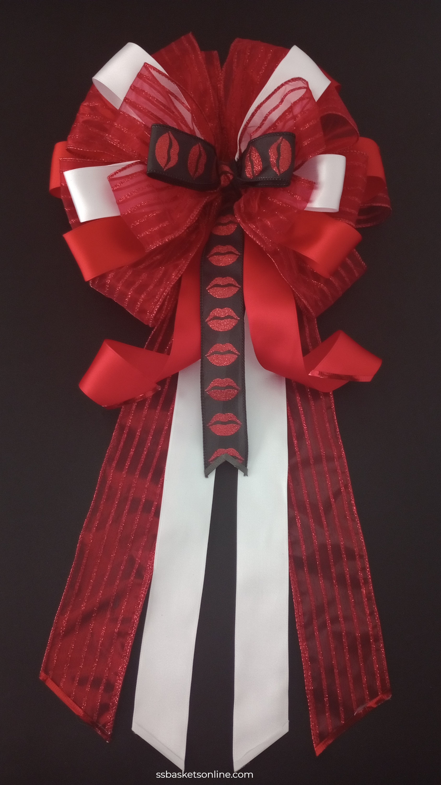 Extra-large Red Kiss ribbon bow