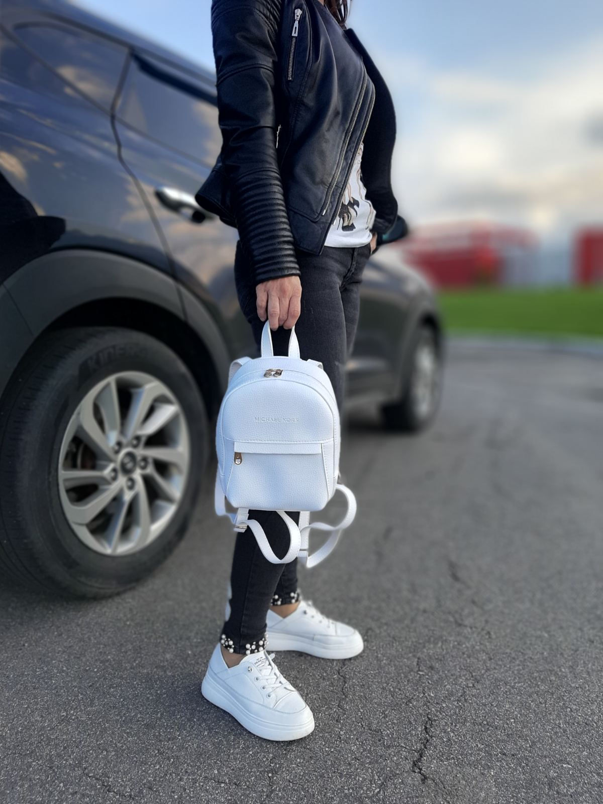 Мини - Рюкзак с логотипом Michael Kors искусственная кожа Белая