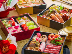 縁起の良い市松GOLDのお重箱で✨