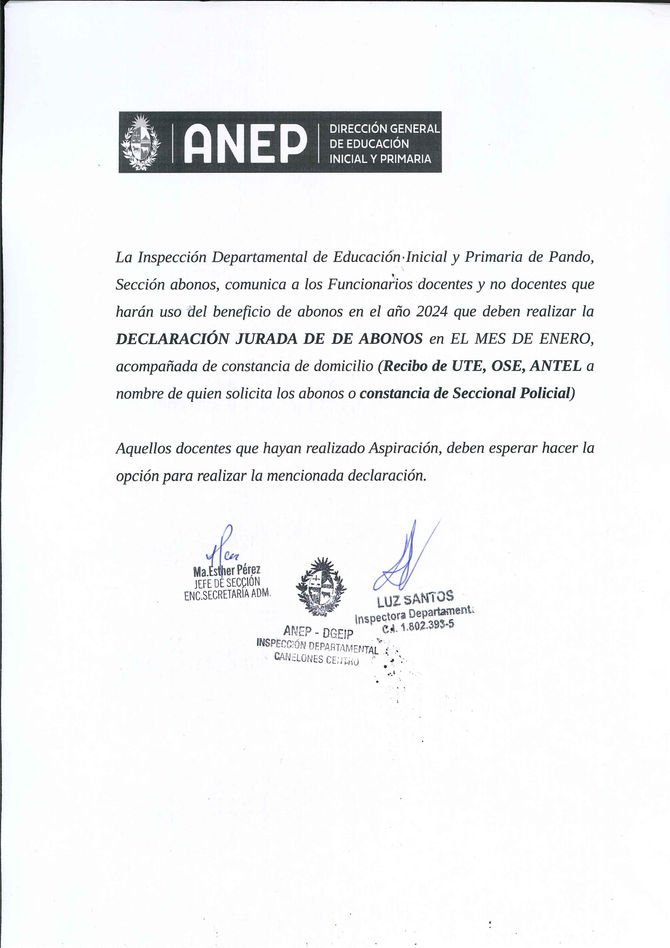 Información importante