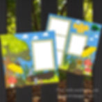 Colorful scrapbook pages with "A Bug's Life" theme, featuring cartoon bugs, clouds, and sunflowers on a wooden fence background.