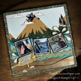Crafting Disney Memories: Grizzly River Run Scrapbook Layout with CTMH’s “Lake Life” Collection