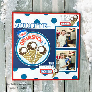 Scrapbooking That’s Sweet as Ice Cream! “Drumstick” Inspired Scrapbook Layout Using Only Cardstock 🍦🎉