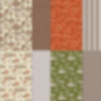 Stampin' Up! Autumn Toile DSP: brown trees, red foxes, green birds, pumpkins, stripes, and various textured designs create a rustic theme.