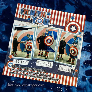 Wondering How To Scrapbook Your Disney Captain America Photos? Try This Patriotic Scrapbook Layout!