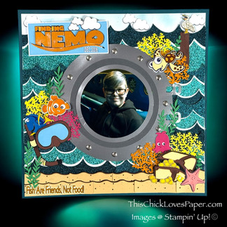 ✨⚓🐠 Scene Building a Finding Nemo Scrapbook Layout: Our First Disneyland Ride ✨⚓🐠 
