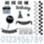 CTMH "LET'S PARTY" SCRAPBOOKING STAMP & THIN CUTS - BIRTHDAY