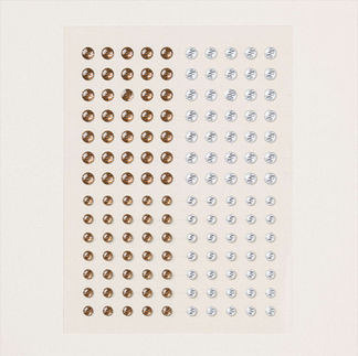 PECAN PIE & CLEAR RIBBONED ADHESIVE-BACKED DOTS