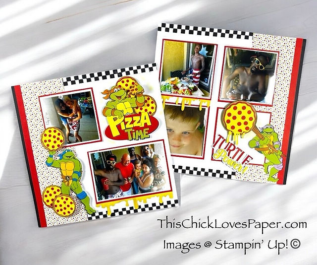 Pizza Time, Turtle Style! 12x12 Double-Page TMNT Birthday Scrapbook Layout That Delivers the Wow