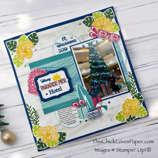 Disney-Inspired Scrapbook Layout: Paradise Pier Meets Tropical Christmas