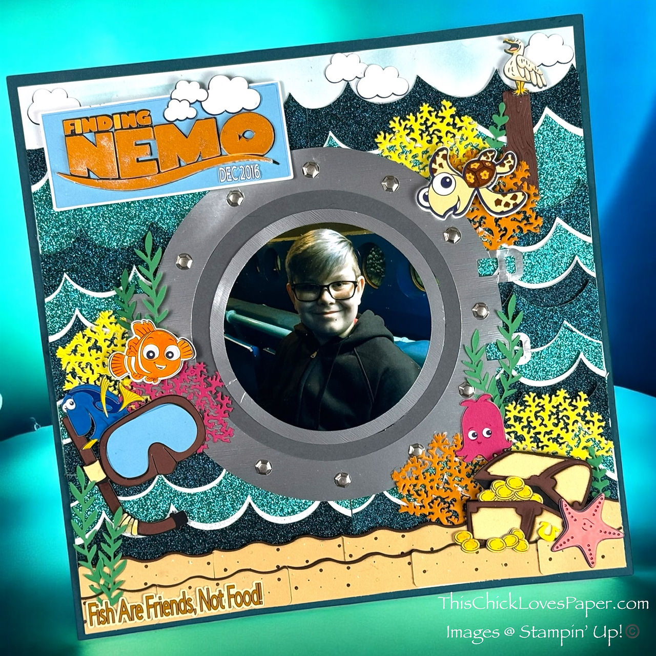 ✨⚓🐠 Scene Building a Finding Nemo Scrapbook Layout: Our First Disneyland Ride ✨⚓🐠