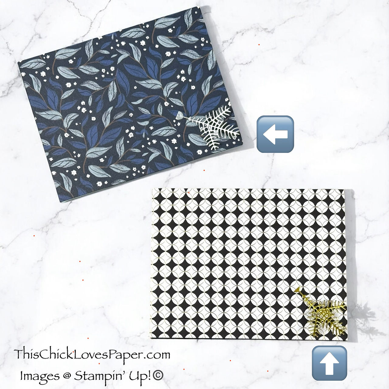 foil sprig (or pair of smaller sprigs) directly to the bottom right-hand corner of your card base