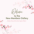 Welcome message for New Members Gallery with pink cherry blossoms on a light background. Text: "Create, Share, Motivate & Inspire Others!"