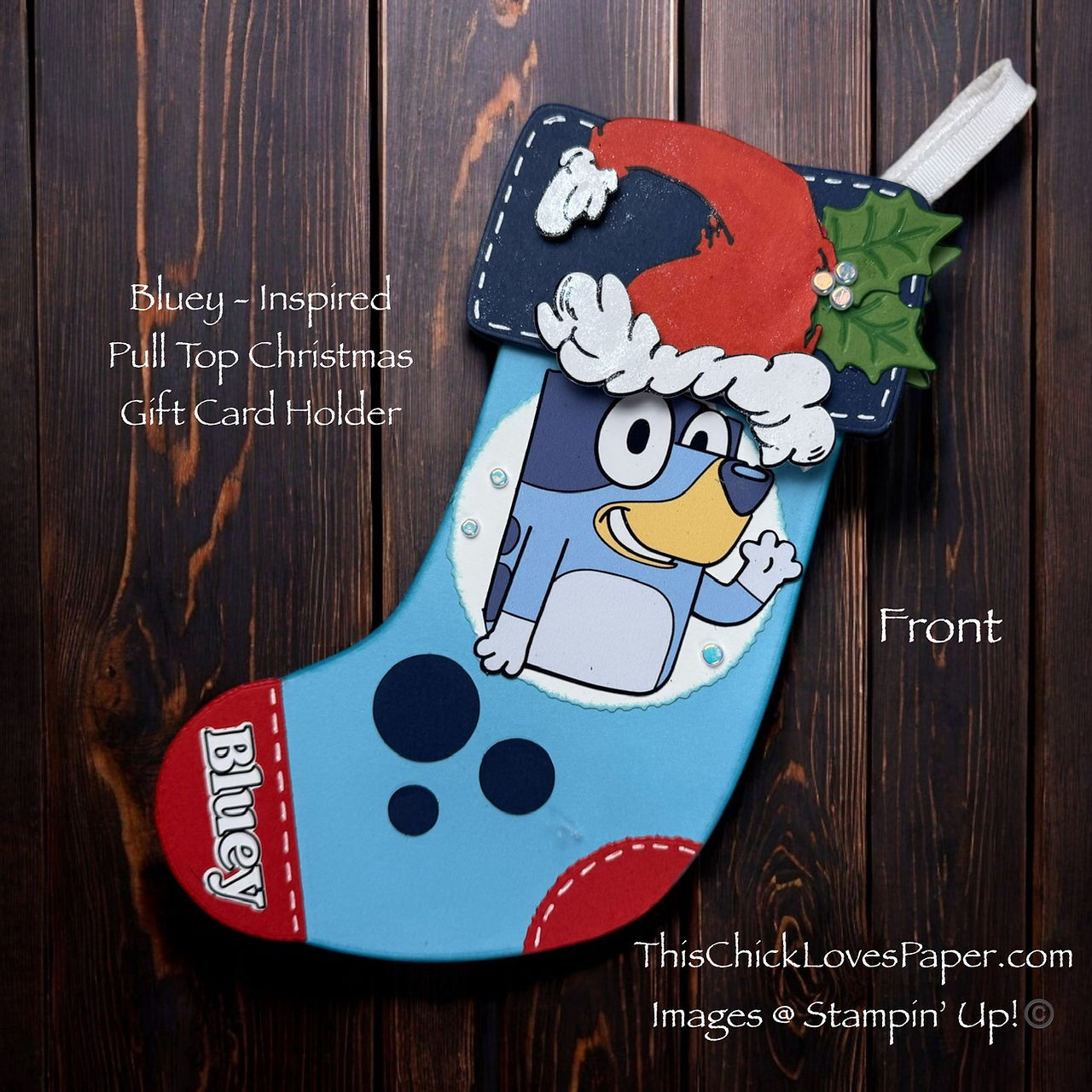 Photo 1: Old Front Design The original Bluey stocking—simple, but missing that extra holiday magic.