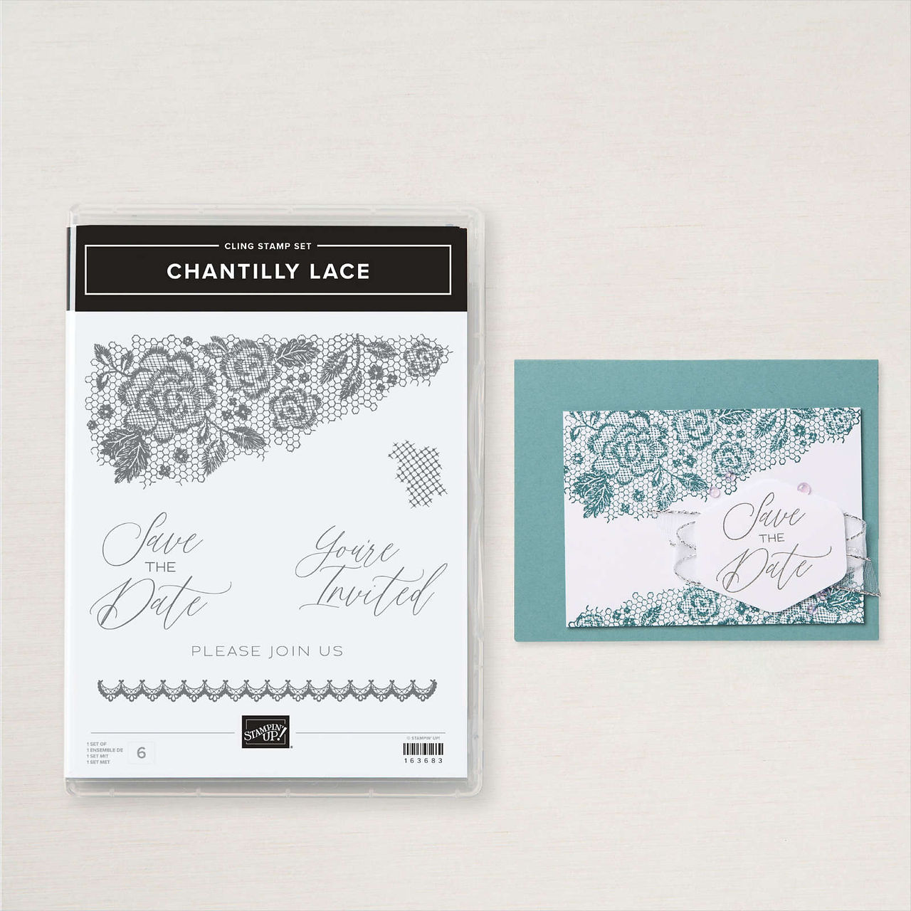 nCHANTILLY LACE CLING STAMP SET (ENGLISH)