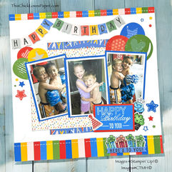Looking For A Vibrant Birthday Layout? Use The Let’s Party Collection