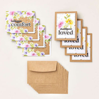 Learn how to create eight heartfelt A2 cards with the Stampin’ Up!® Floral Promenade Kit featuring watercolor-style florals, precut pieces, an exclusive stamp set, Barely Blush ink, and step-by-step instructions. A quick and meaningful Kits Collection project shared by This Chick Loves Paper.