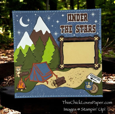 ⛺ Under the Stars – 12x12 Scrapbook Layout Full of Camping Charm