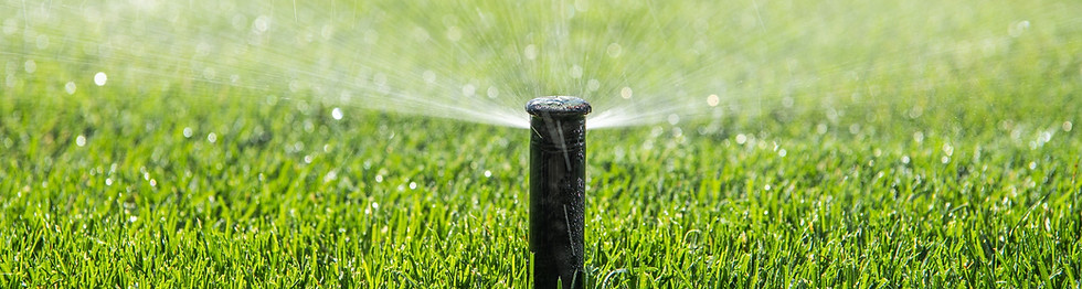Aerobic septic system spray head irrigating lawn in Brazos Valley Texas