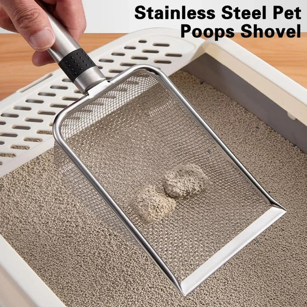 Stainless Steel Cat Litter Scoop – Durable, Easy Clean, Ergonomic Handle, Rust