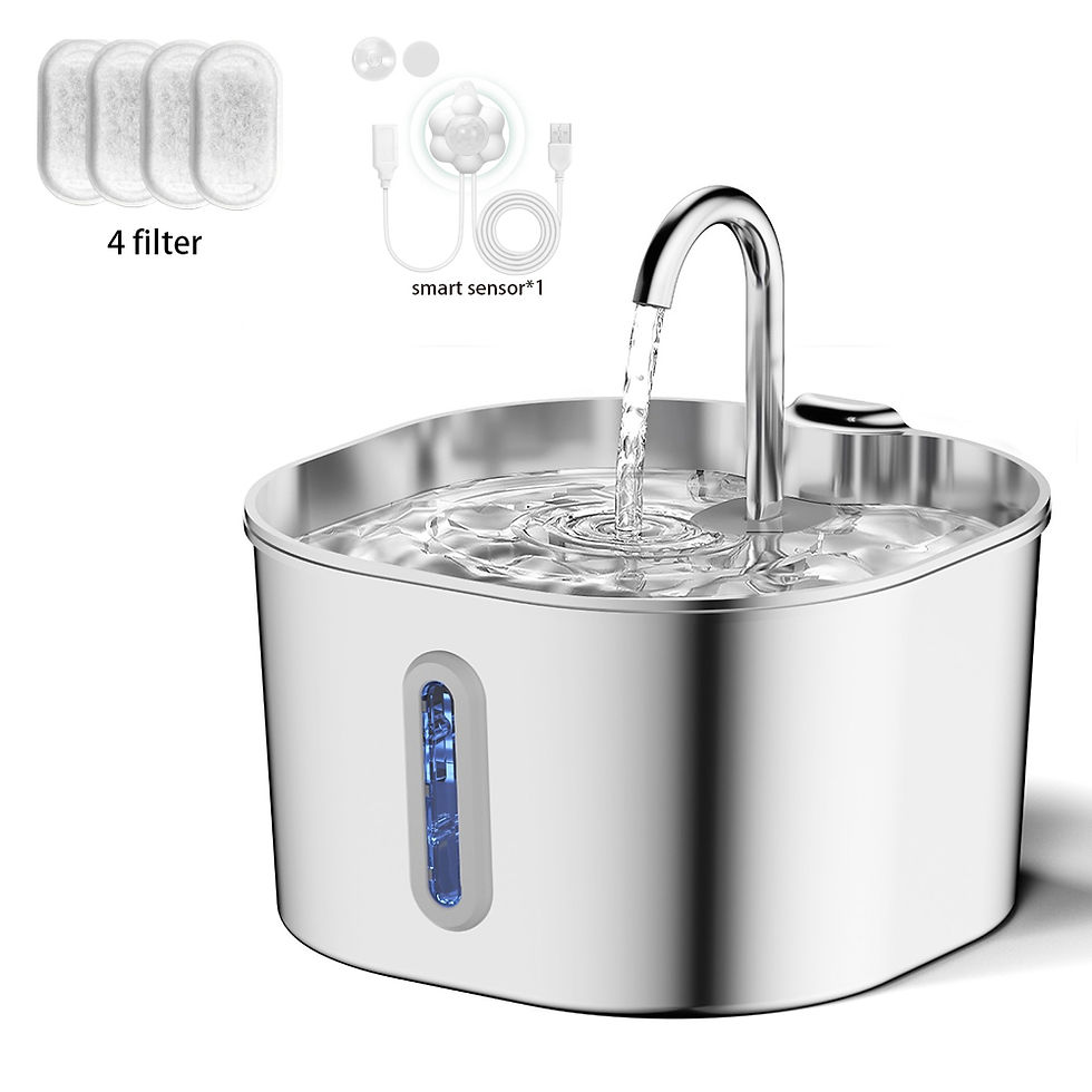 Miniatura: 2.2L Automatic Cat Fountain Stainless Steel Pet Water Dispenser Silent Water Pum