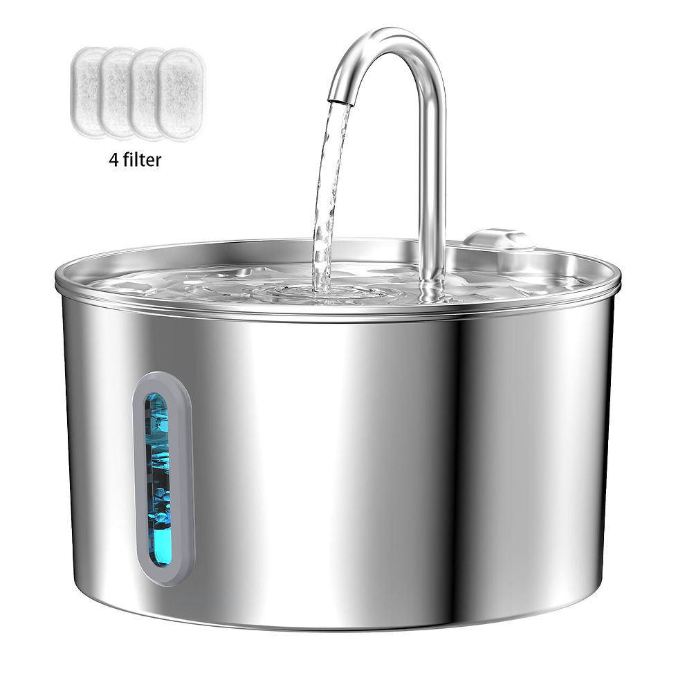 Miniatura: 2.2L Automatic Cat Fountain Stainless Steel Pet Water Dispenser Silent Water Pum