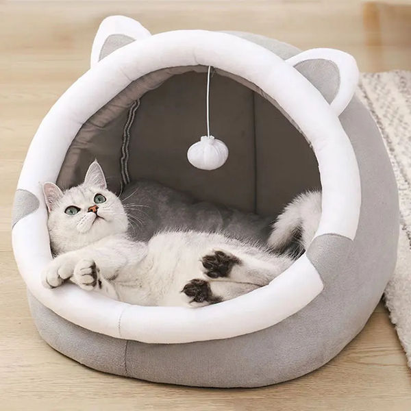 h Tent Cave Bed for Cats Small Dogs Self-Warming Cat Tent Bed Cat Hut Comfortabl