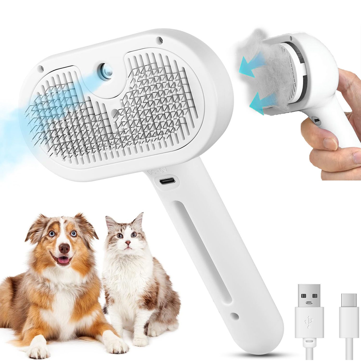 Pet Spray Hair Comb Pet Hair Remover Cleaning Brush Cats Grooming Dog Accessorie