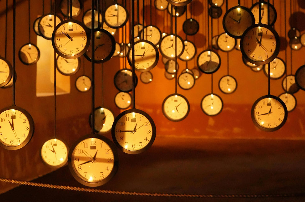 ©"Surreal Installation of Hanging Clocks" by Kader Azra Namuslu via Pexels