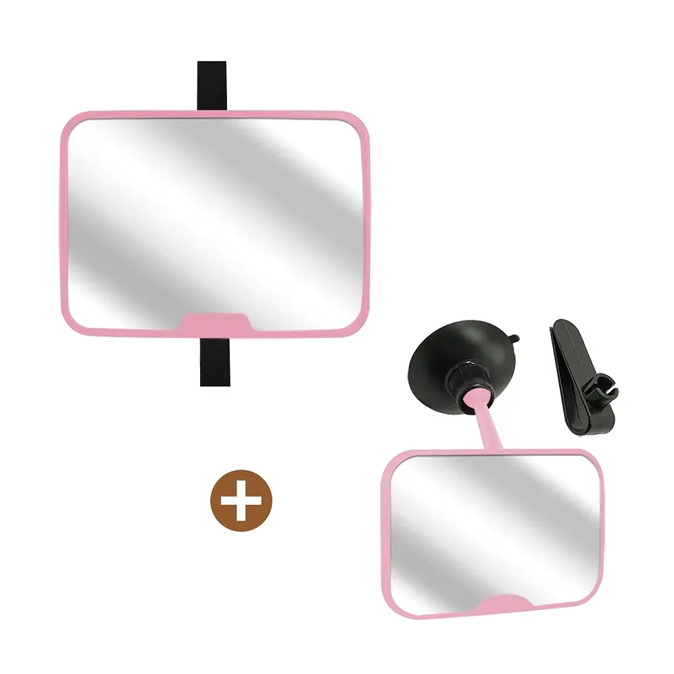 Miniatura: 2PC Baby Car Mirror Set With Clip-On Forward & 360° Rotating Rear Facing