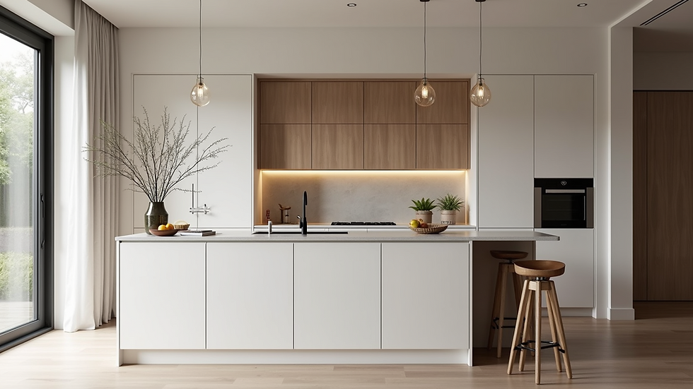 Eye-level view of a modern kitchen renovation project