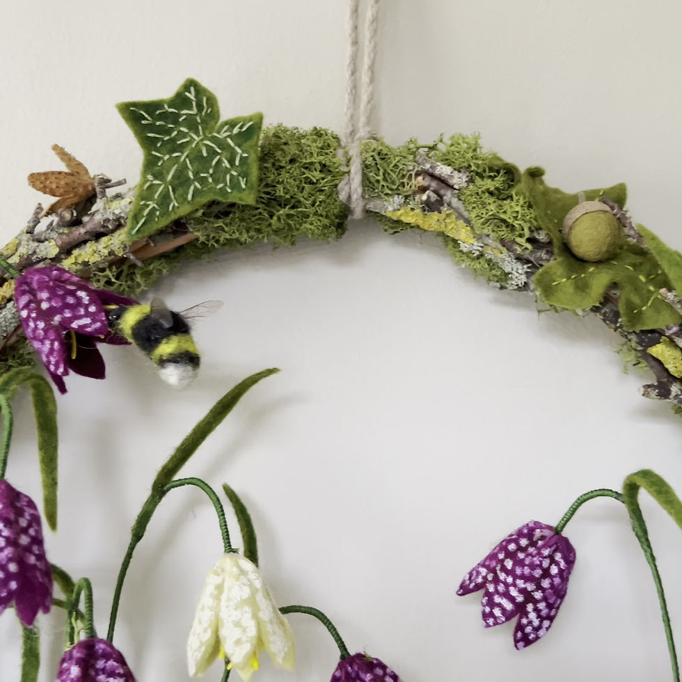 Thumbnail: Spring wreath ... wren in the fritillaries